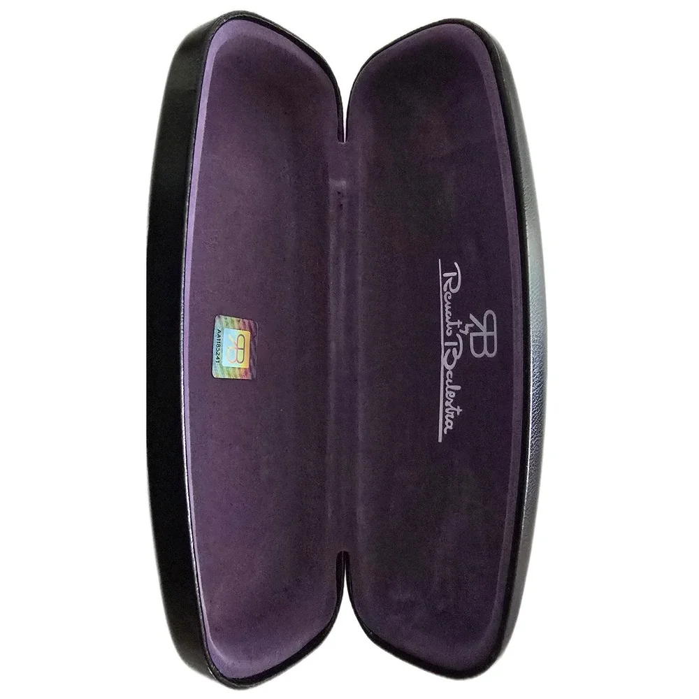 Renato Balestra Black Hard Shell Eyeglass Case Purple Interior AA1185241